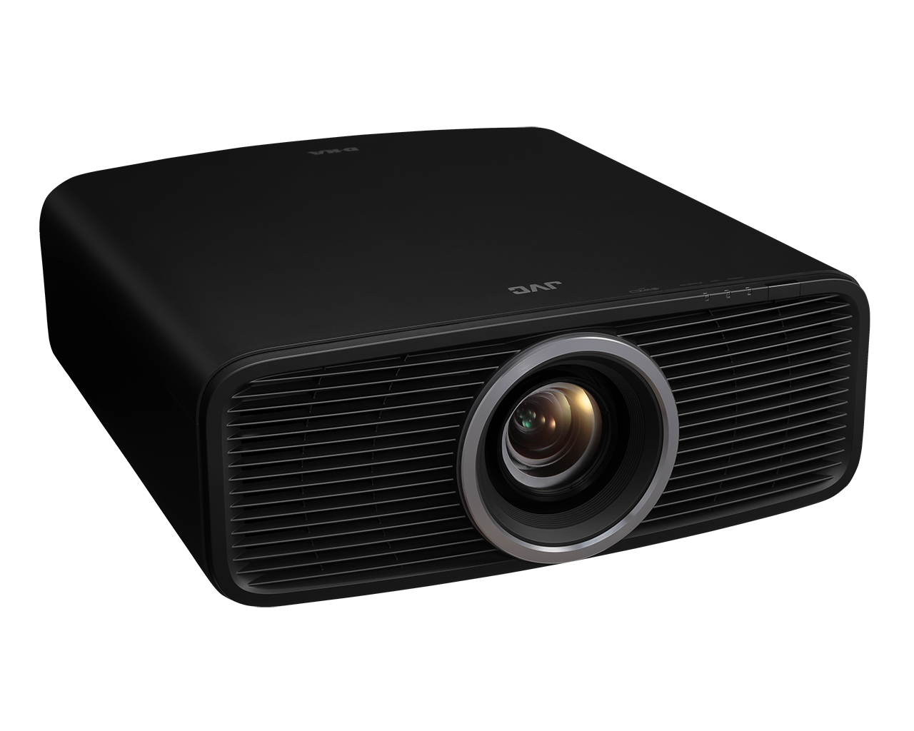 JVC DLA-NZ700 projector, front right three-quarter view from above, black