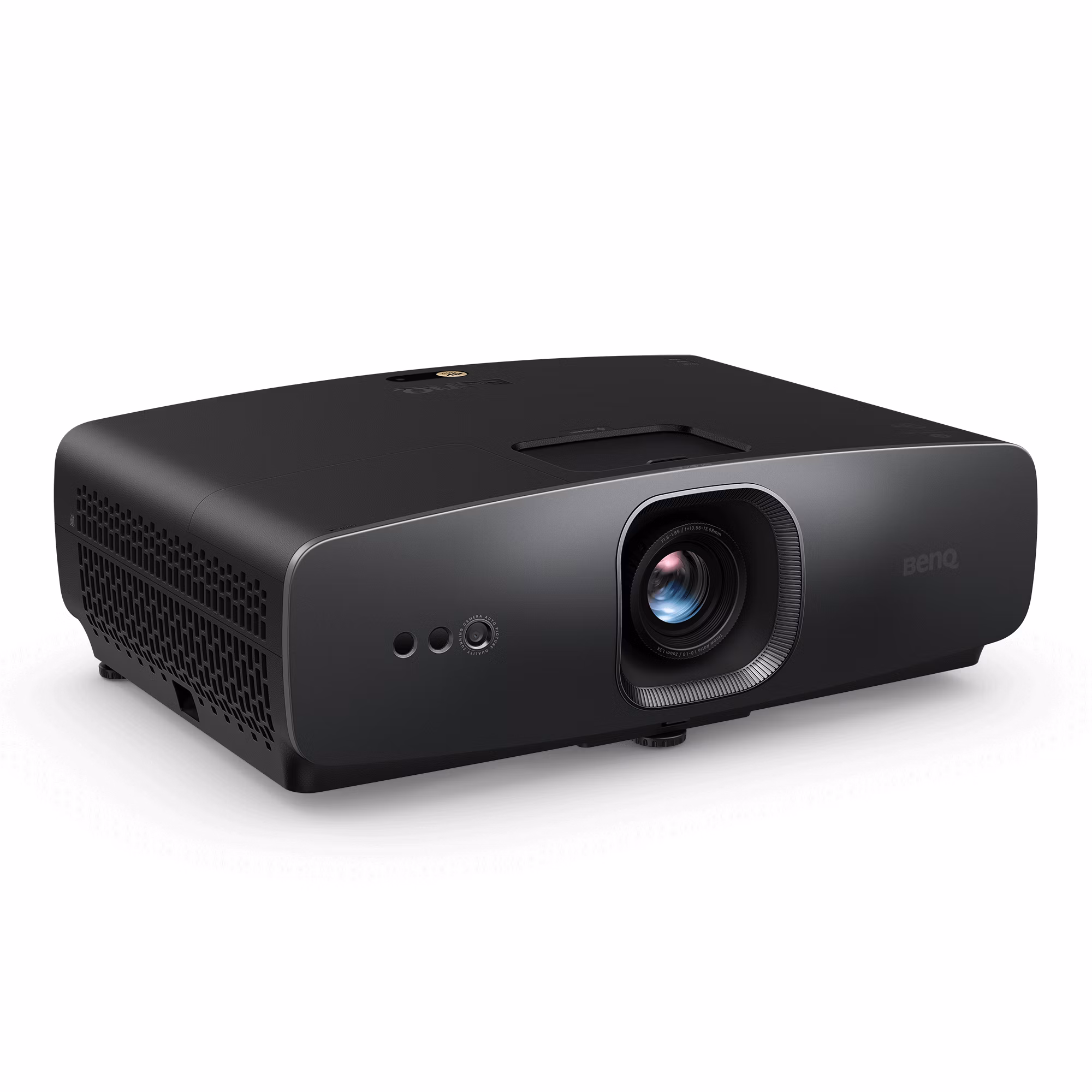 BenQ W2720i projector, right-side three-quarter view, black chassis with the lens at the front